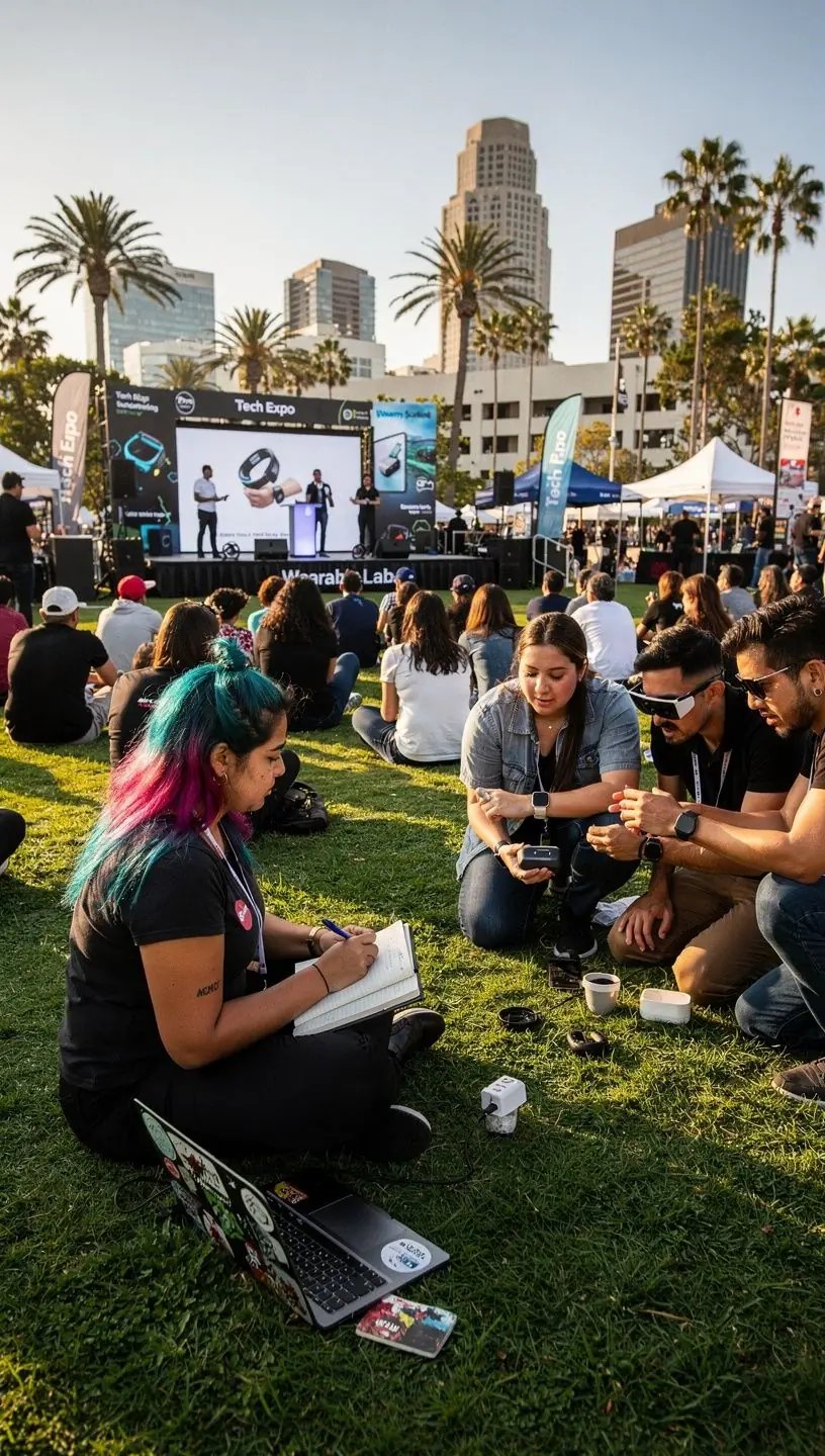 Urban residents navigating cybersecurity challenges in digital life.